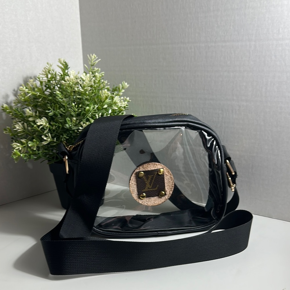 Custom Unbranded Clear Stadium/ Concert Crossbody 
LV Monogram Canvas